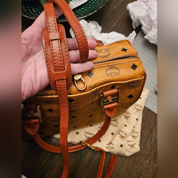 MCM Brown and Black Satchel - Picture 7 of 15